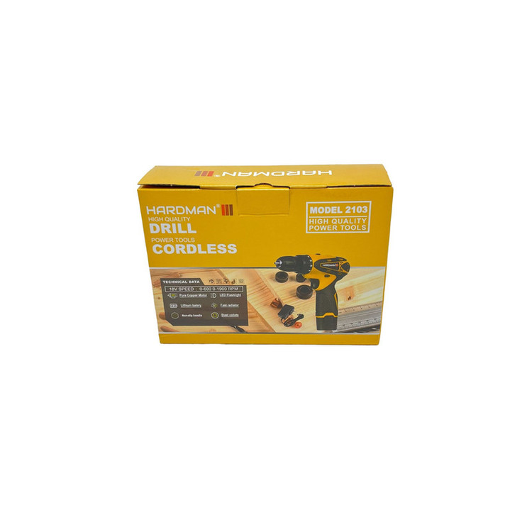 دریل شارژی 10 میلیمتری 18 ولت هاردمن مدل 18W-2103